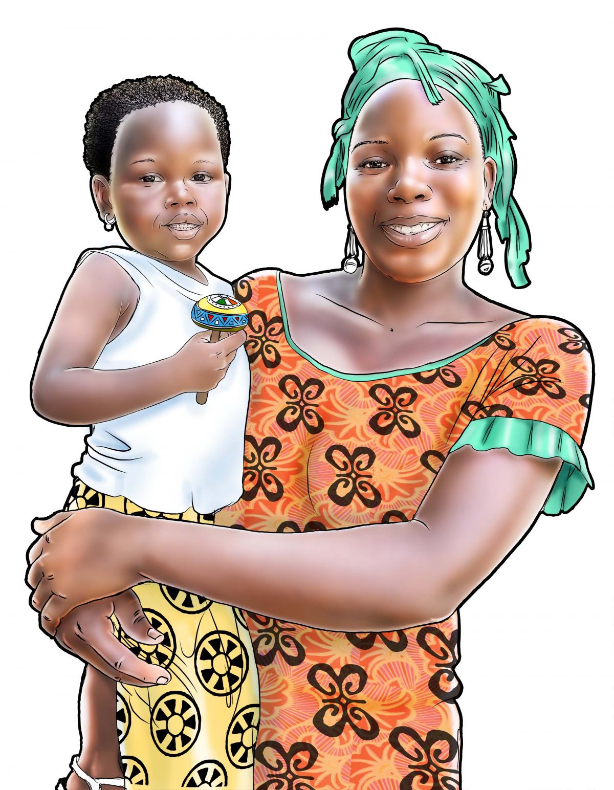 People - Mother and child 12-24 mo - 00 - Guinea