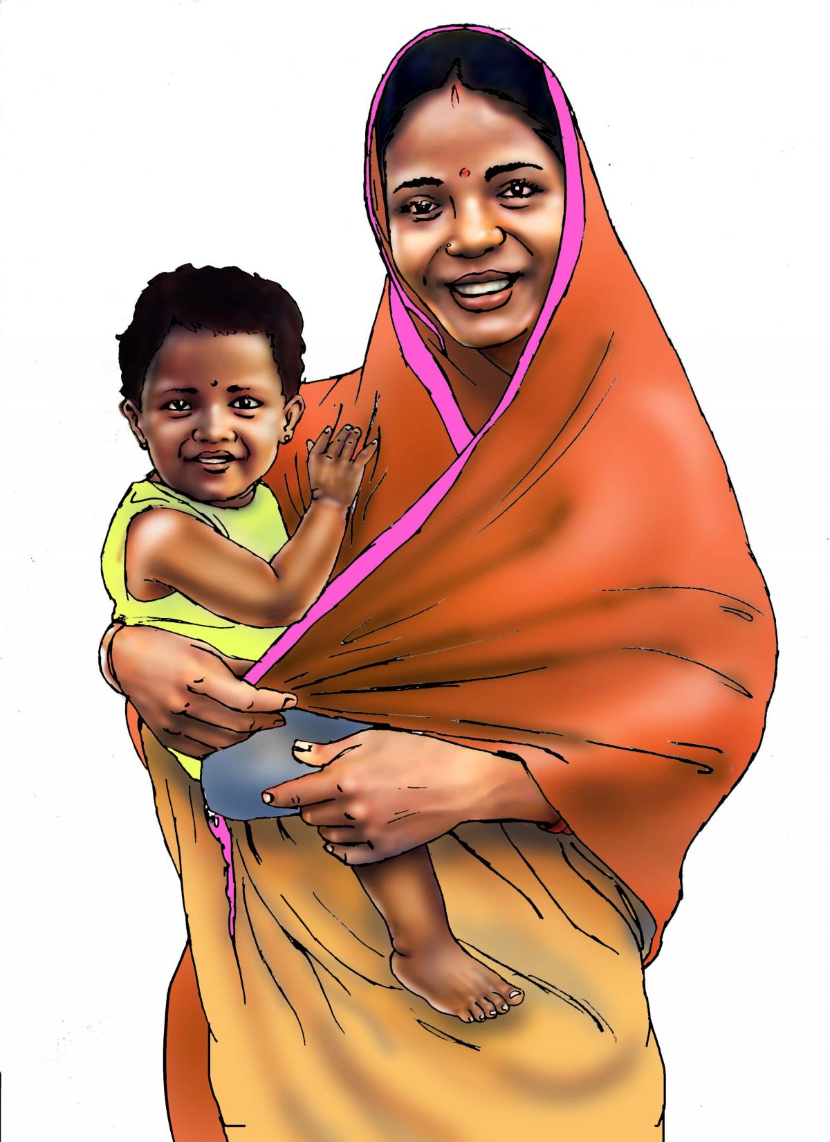 People - Mother and child 12-24 mo - 00 - India