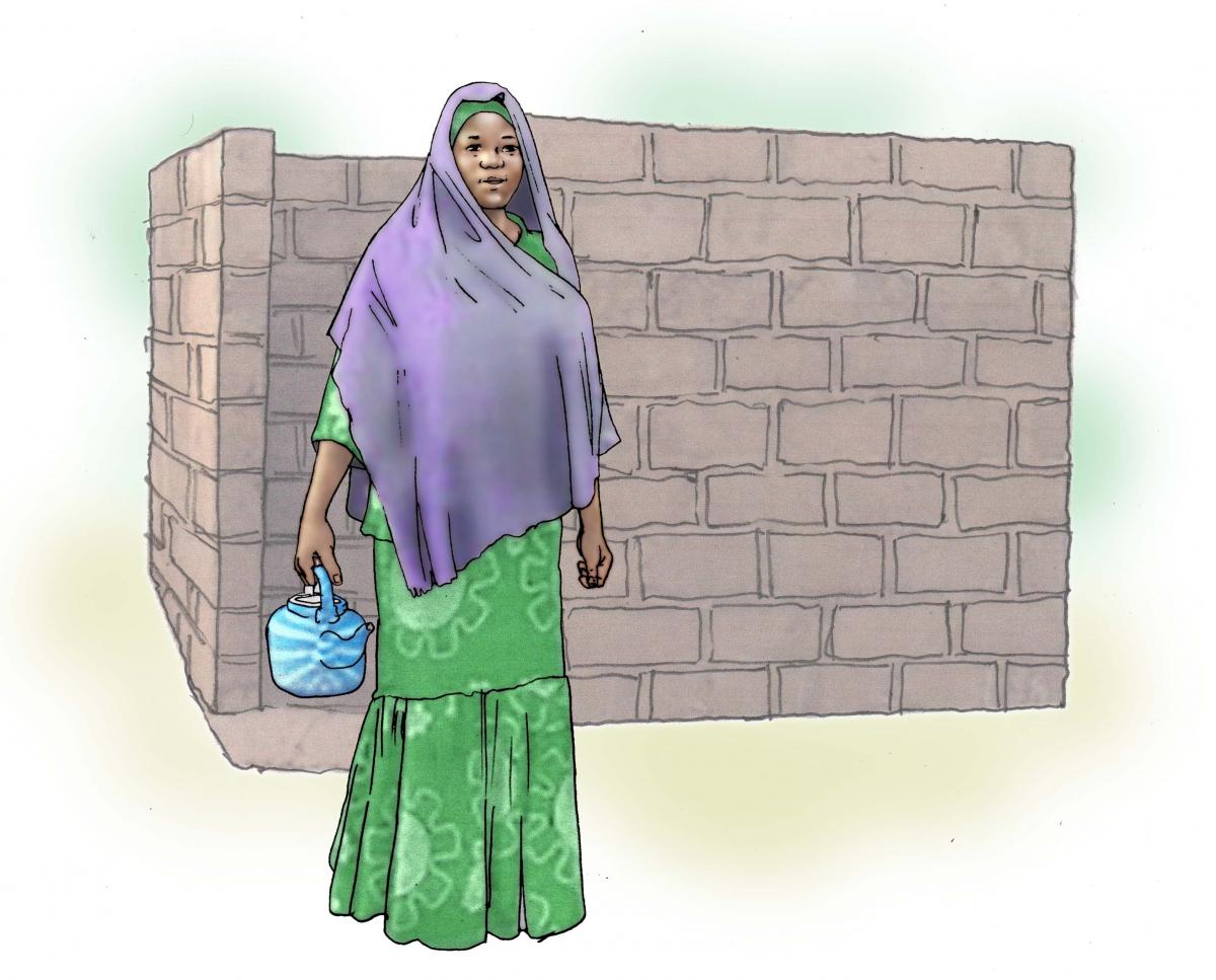 Family - Mother with water jug - 00 - Niger
