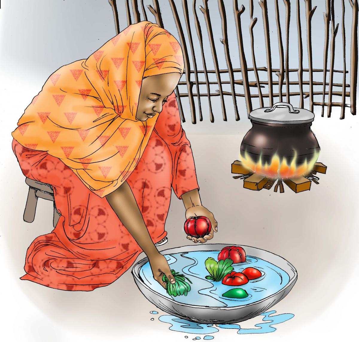 Food practices - Preparing vegetables - 00 - Kenya Dadaab