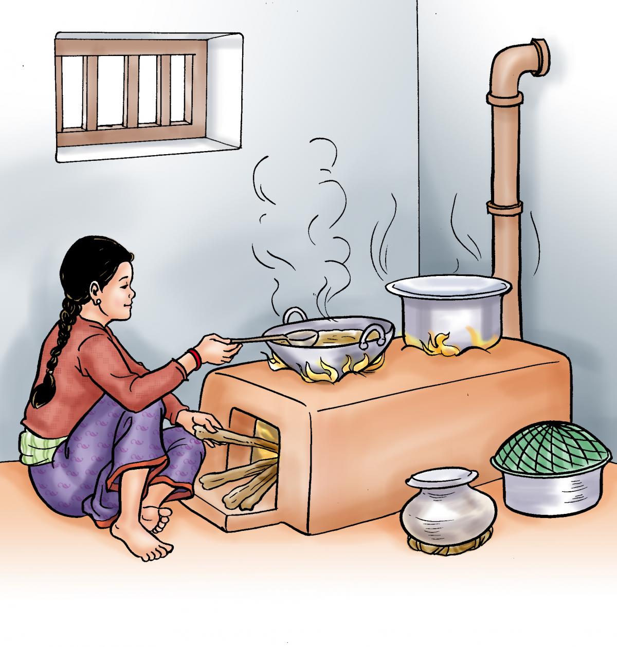 Food practices - Woman cooking a meal on a clay stove - 00 - Nepal Food practices - Woman cooking a meal on a clay stove - 00 - Nepal