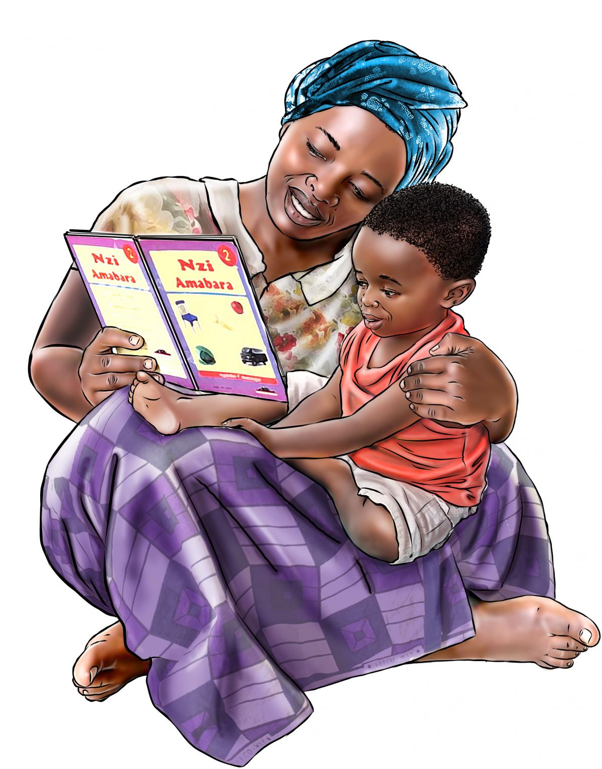 Early Communication - Mother reading with child - 01 - Rwanda
